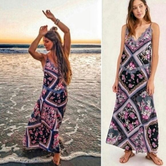 Free People Stevie Patchwork Print Small Maxi Dress - Picture 8 of 8